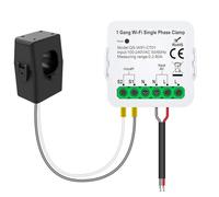 Asyduey Medidor de Energía Smart Life con Wifi, Sensor de Corriente, Estadístico para Iluminación Eléctrica, Monitor Solar de KWh, 100-240 V, 1 Unidad