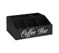Asyduey Organizador de Mostrador para Estación de Café, Soporte de Madera para Encimera, Soporte para Cápsulas de Café, Cesta de Almacenamiento de Madera para Oficinas