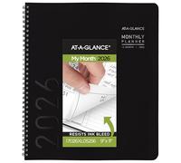 AT-A-GLANCE Agenda 2026, mensual, 9 x 11 pulgadas, grande, contemporánea, color negro (7026XL0526)