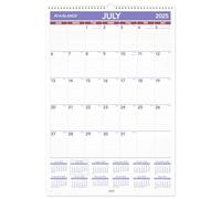 AT-A-GLANCE Calendario de pared 2025-2026 académico, mensual, 15-1/2 x 22-3/4 pulgadas, grande, bloques diarios rayados (AY328)
