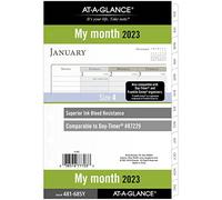 AT-A-GLANCE - Recambio de planificador mensual 2023, temporizador de día 87229, 5-1/2 x 8-1/2 pulgadas, tamaño 4, bloques diarios rayados, hoja suelta (481-685Y)