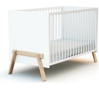 AT4 - Cuna bebe CANAILLE madera - Blanco/Haya - 60 x 120 - 135 x 64 x 84 cm