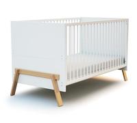 AT4 - Cuna bebé evolutiva CANAILLE madera - Blanco/Haya Barnizada - 70 x 140 - 155 x 79 x 87,50 cm