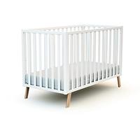AT4 - Cuna bebé evolutiva CONFORT madera - Blanco - 60 x 120-125,50 x 64 x 81,50 cm