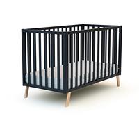 AT4 - Cuna bebé evolutiva CONFORT madera - Gris grafito - 60 x 120-125,50 x 64 x 81,50 cm