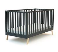 AT4 - Cuna bebé evolutiva KASA madera - Gris grafito - 70 x 140-146 x 74,50 x 83 cm