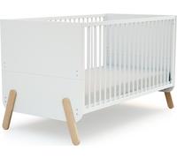 AT4 - Cuna bebé evolutiva PIRATE madera - Blanco/Haya Barnizada - 70 x 140 - 147,5 x 78 x 87,5 cm