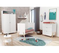 AT4 - Habitación infantil cama + cómoda 3 cajones y armario madera PIRATE