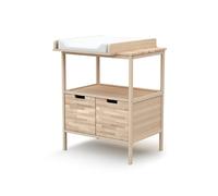 AT4 - Mueble cambiador bebé 2 puertas ESSENTIEL madera - Haya Cruda - 68 x 66 x 90,5 cm