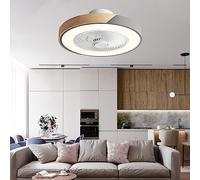 ATEEZ Ventilador Techo con Luz y Mando a Distancia 6 Velocidades Reversible Ventilador Techo con Lámpara Led Regulable Silencioso Moderno Lampara Ventilador Techo Dormitorio Comedor-Wood Grain+Grey