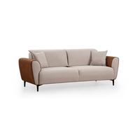 Atelier Del Sofa Aren - Sofá-Cama de 3 Plazas Beige y Canela