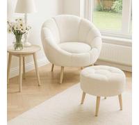 Atelier Del Sofa Lida - White Conjunto de Sillón y Puff