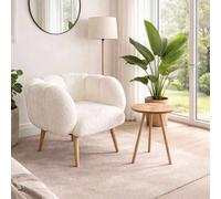 Atelier Del Sofa Lotus - Conjunto de Sillón y Mesa Lateral Blanco