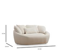 Atelier Del Sofa Midye - Love Seat Sofá de 2 plazas Crema
