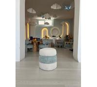 Atelier Del Sofa Puf Elegante, Azul y Blanco, 32 x 36 x 32 cm, 100% Tela de poliéster, Acolchado de Espuma, Patas de plástico, Salas de Estar Modernas y dormitorios
