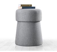 Atelier Del Sofa Puf elegante en gris claro, 50 cm de altura x 40 cm de profundidad | 50% algodón/50% lino, 6 cm de esponja ortopedica, piernas ocultas revestidas de PVC | Diseño bohemio y escandinavo