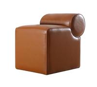 Atelier Del Sofa Puf marrón Elegante, 100% Piel sintética, 45 x 56 x 60 cm, Esponja ortopedica 35 DNS, 6 cm de Grosor, piernas Ocultas revestidas de PVC, Espacios de Vida Modernos