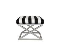 Atelier Del Sofa Puff Plateado, Blanco y Negro