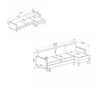 Atelier Del Sofa Sofá cama esquinero Alkon - Light Grey