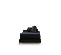 Atelier Del Sofa Sofá de 4 Plazas con Mesa Lateral - Negro y Dorado