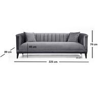 Atelier Del Sofa Trendy Sofá de 3 plazas convertible Gris oscuro