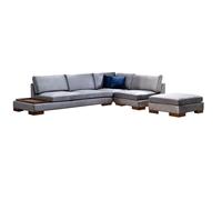 Atelier Del Sofa Tulip Sofá Esquinero Derecho con Puf - Gris Oscuro