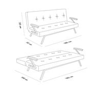 Atelier Del Sofa Zven - Sofá-Cama de 3 Plazas Gris Claro