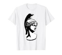 Atenea Diosa Griega Blackwork Camiseta gráfica económica, Hombre, Blanco, M