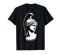 Atenea Diosa Griega Blackwork Camiseta gráfica económica, Hombre, Negro, M