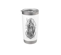 Atenea diosa griega búho escudo lanza mitología obra de arte Vaso térmico de acero inoxidable de doble pared