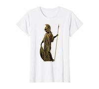 Atenea, Diosa Griega de la sabiduría y Las Artes Minerva Camiseta gráfica económica, Mujer, Blanco, S