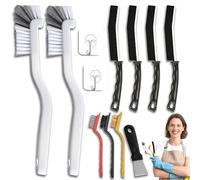 Ateweita Juego de Cepillos para Esquinas, Cerdas Duras para Juntas, Cepillo Limpiador de Ranuras para Suelos de Baldosas, Cocina, Baño, Ventanas, Vehículo, Inodoro (26cm*12)