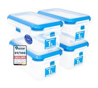 ATHLON TOOLS Juego de 4 recipientes herméticos de 1 L, 100% herméticos y a prueba de fugas, de 40 a 100 grados, para todos los alimentos, sin BPA, para frigorífico