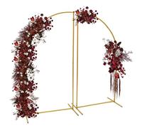 ATIVLB Arco de boda de acero al carbono, 1,8 m, color dorado | 1,8 m de alto, 5 kg de carga, juego de 2 arcos, base de 90 x 50 cm, apilable, 4,5 kg, incluye tuercas de mariposa.