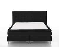 Atlantic Home Collection Anni Cama con Base de muelles, 160 x 200 cm, Incluye sobrecolchón (Grado de firmeza H3), Negro