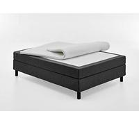 Atlantic Home Collection Happy Cama con Base tapizada, sin cabecero, colchón de núcleo de muelles Bonell, Grado de firmeza H2, Tela, Antracita, 120 x 200 cm