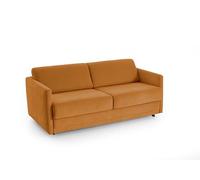 Atlantic Home Collection Limone Sofá Cama Acolchado, Color Naranja, Apto para Uso Diario, Superficie de Descanso de 140 x 200 cm, Medidas 193 x 93 x 90 cm (Ancho x Profundo x Alto)