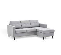 Atlantic Home Collection Tea Sofá rinconero, 189 x 150 x 81 cm, Esquina montable a Ambos Lados, Gris