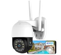ATLANTIS A14-SC970-PT Cámara Wi-Fi exterior inalámbrica 2K, 4 MP Full HD y superior: 2560x1440 o 1920x1080 a 25 fps, motorizada, IP64, 6 IR y 6 LED blancos, alcance 12m, micrófono, aplicación gratuita
