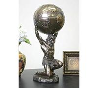 Atlas Holding World - Estatua griega y joyero, acabado en bronce