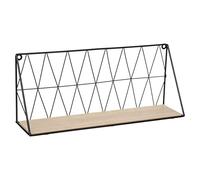 Atmosphera – Estante de pared alambre de metal – Madera y metal – 42 x 12 x 20 cm – Negro