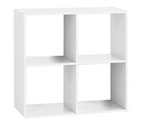 Atmosphera 83484 Estanteria Madera para 4 Cajas Organizadoras, 67.6x32x67.6 cm, Blanco