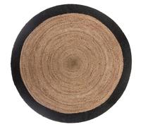 Atmosphera - Alfombra de yute Borde negro D. 120 cm