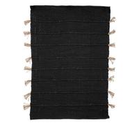 Atmosphera - Alfombra Tula de algodón con pompón de Yute 60x90cm - Negro