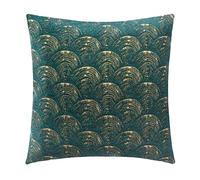 Atmosphera Art Deco - Funda de cojín (40 x 40 cm), Color Verde