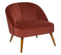Atmosphera ATM-156949E Sillón Terciopelo Naova Terracotta, Poliéster, cm