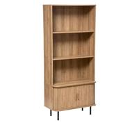 Atmosphera ATM-184926 - Biblioteca de 3 Niveles 2 Puertas Colva Natural, Madera MDF, cm