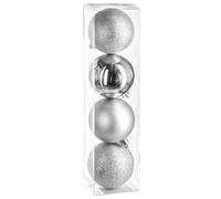 Atmosphera Bola de Navidad Plata 80mm para Decoración Navideña