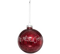Atmosphera Bola de Navidad Vidrio Roja 90mm Impresa - Decoración Navideña Elegante y Adaptable