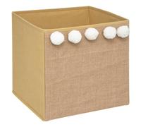 Atmosphera - Caja de almacenaje para niños - Pompones - Yute